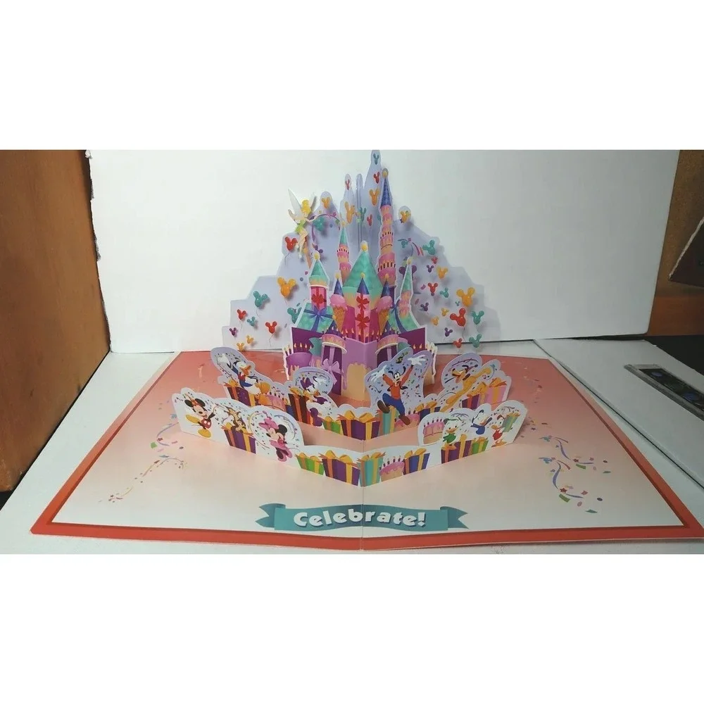 Vintage 3-D Pop Up Card / Decoration-Disney's Tinkerbell Pop Up Castle